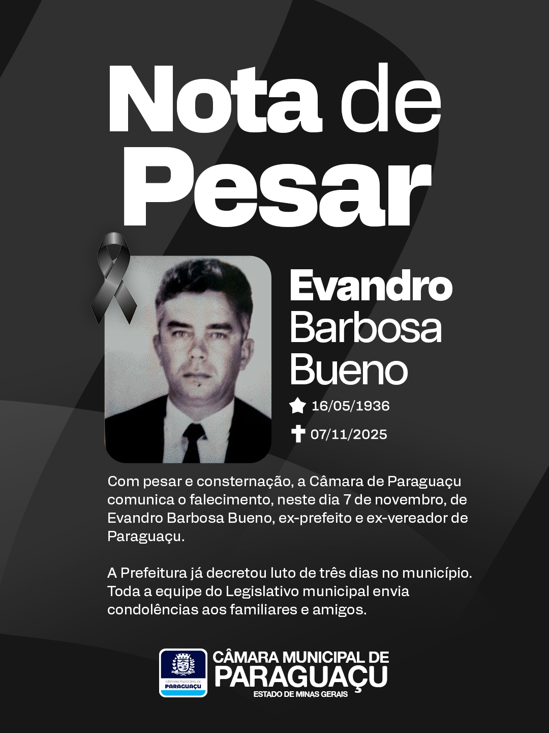 PARAGUAÇU PERDE UMA DE SUAS GRANDES LIDERANÇAS POLÍTICAS